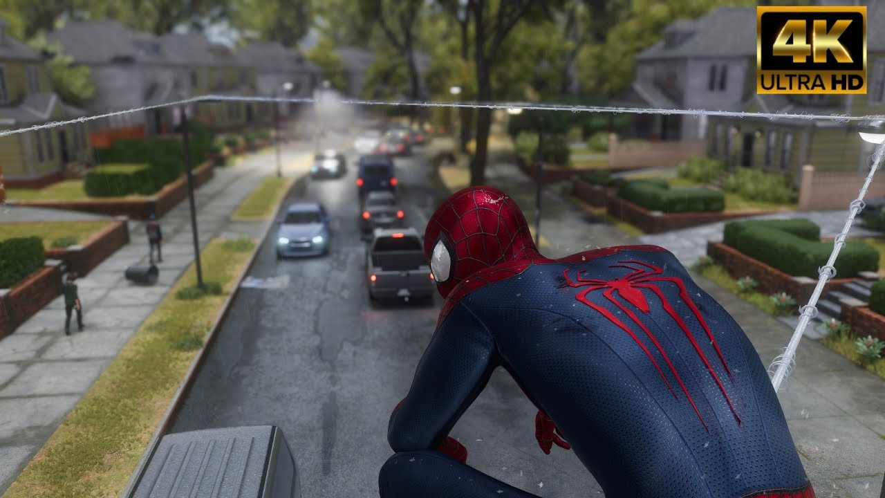 The Amazing Spider-Man 2 Suit (Rain) - Marvel’s Spider-Man 2 PS5 Free Roam Gameplay (4K60FPS)