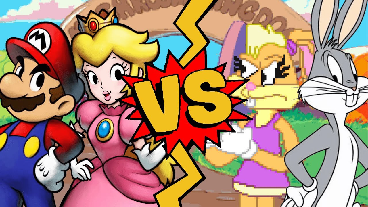 M.U.G.E.N Battles | Mario/Peach vs Bugs Bunny/Lola Bunny | Super Mario Bros. vs Warner Bros.