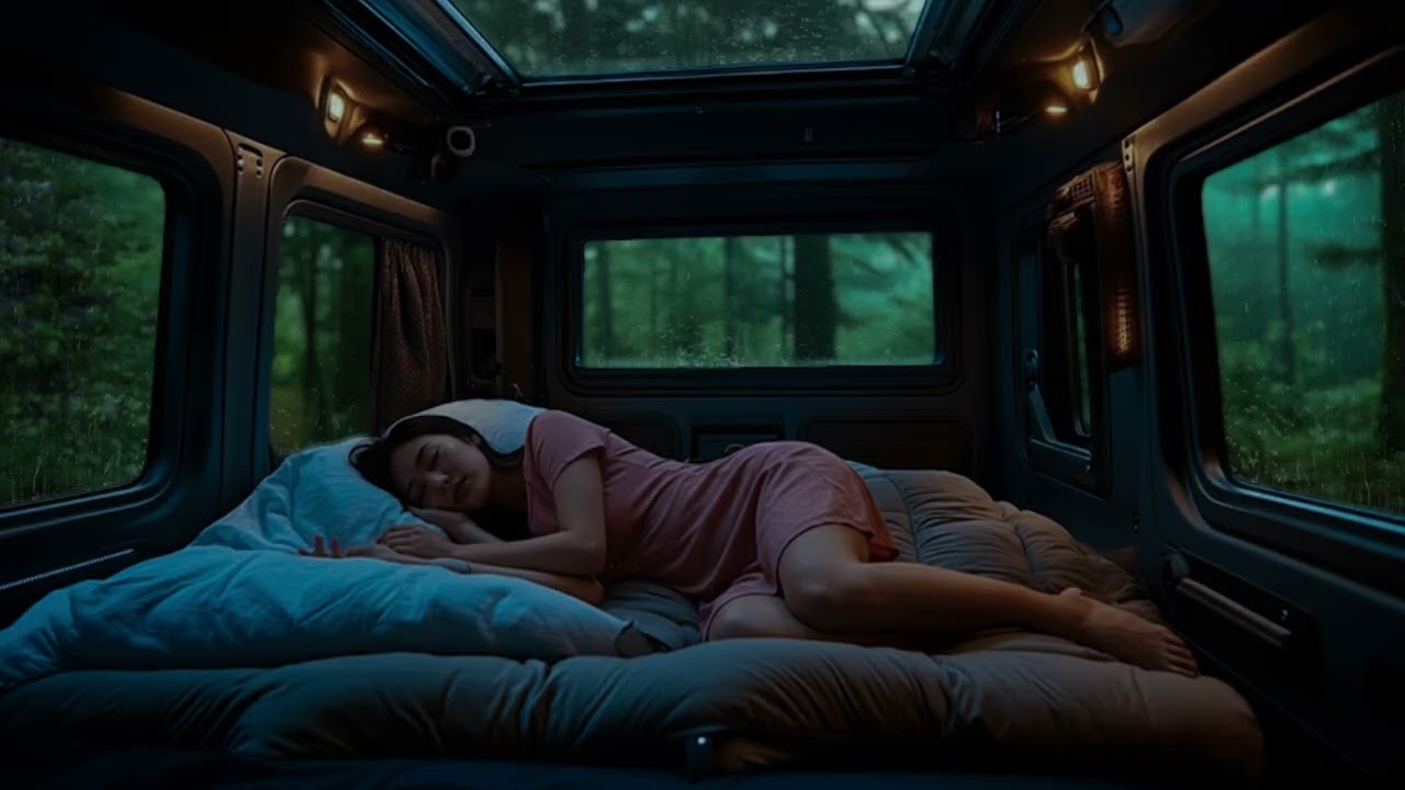 Cozy Car Interior with Rain Sounds – Fall Asleep Fast to a Peaceful Night Storm
