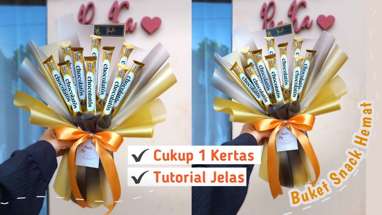 Buket Chocolatos Pakai 1 Cello ||  Buket Snack Hemat Kertas