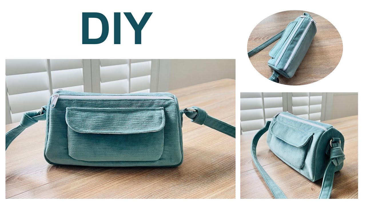DIY How to Make a crossbody bag /shoulder bag with pocket outside