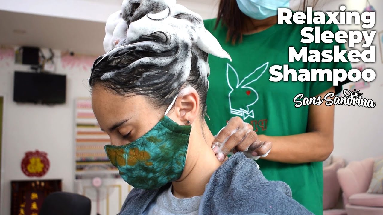 Relaxing Sleepy Masked Shampoo Head Massage and rinse