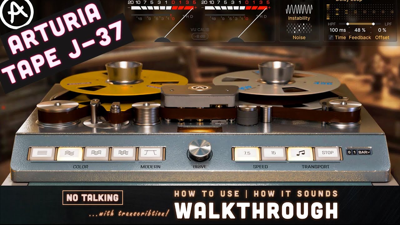 Arturia's new Tape J-37 - Tube-driven studio effect || Usage & Sound - Walkthrough (no talking)