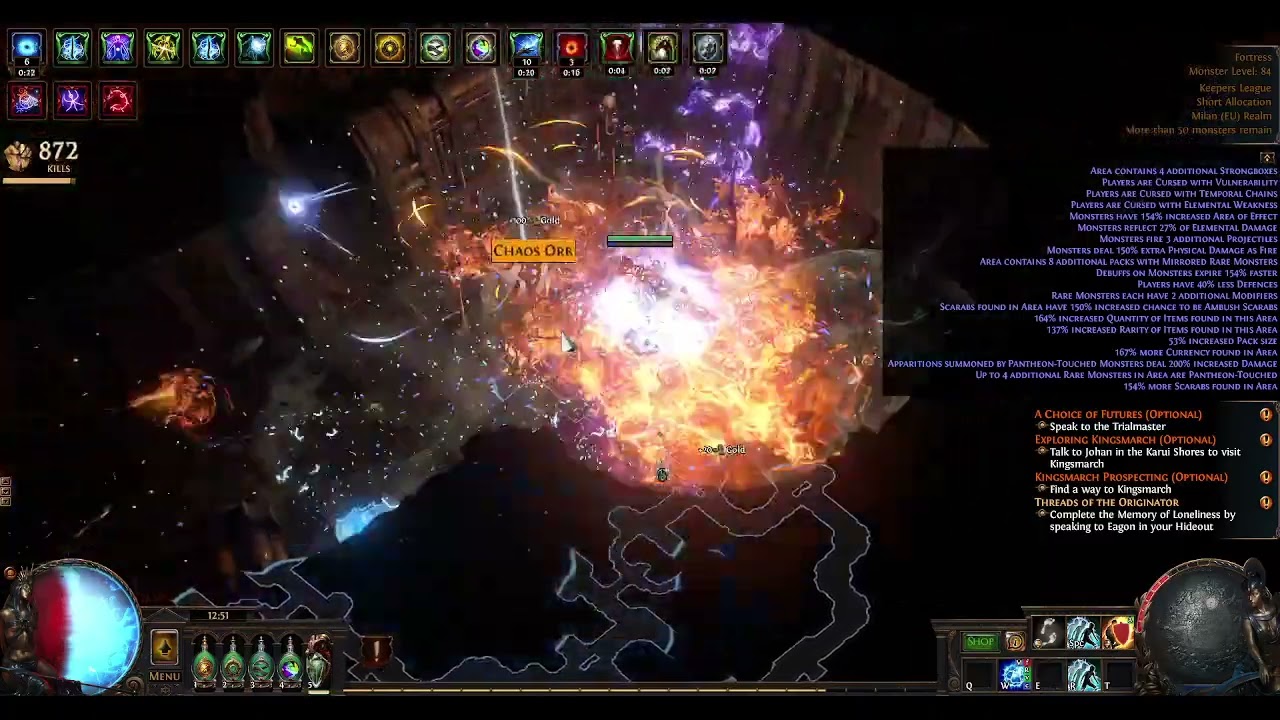 CI Crit Kinetic Blast of Clustering Occultist - Mageblood - Fortress Scarab Farm - PoE 3.27