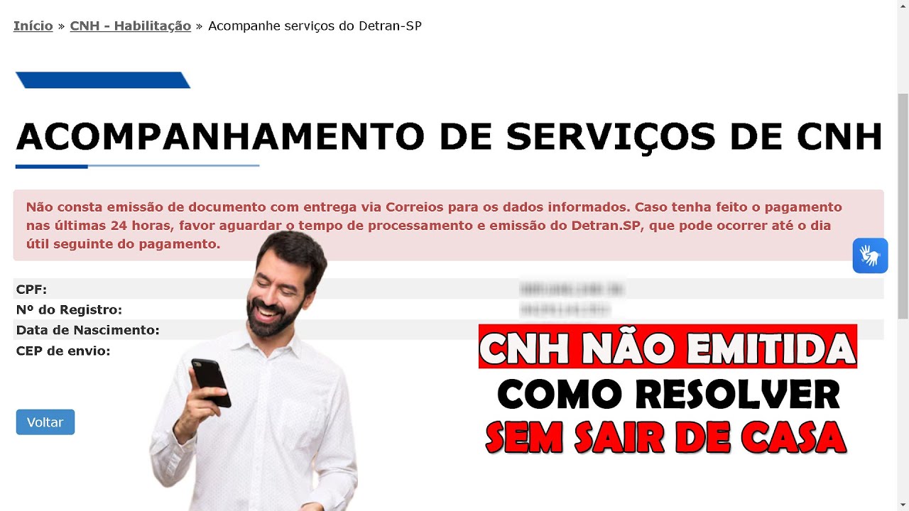 CNH NÃO EMITIDA, COMO RESOLVER O PROBLEMA SEM SAIR DE CASA