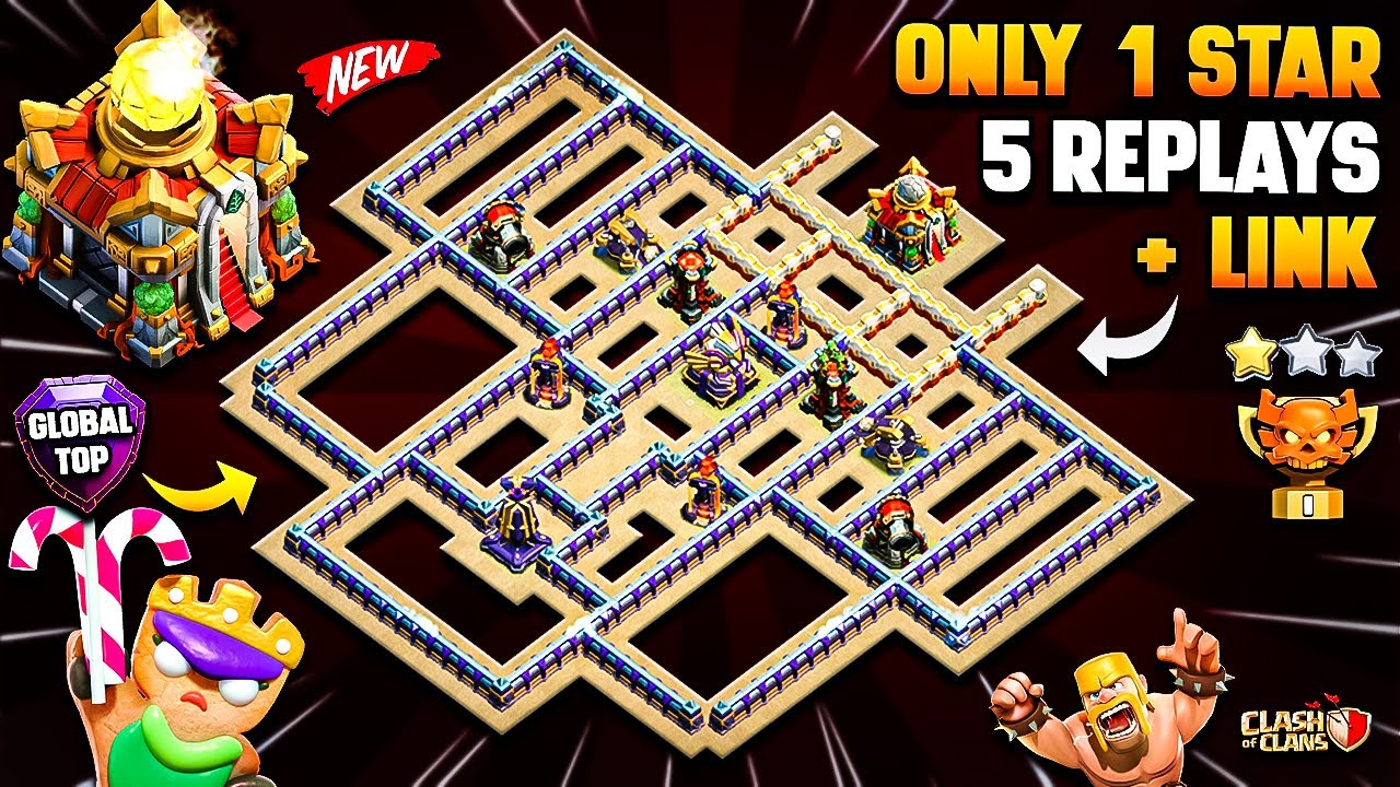 ONLY 1 STAR Town Hall 16 Base Link + 5 Replays Best Th16 Layout | Unbeatable TH16 War & Legend Base