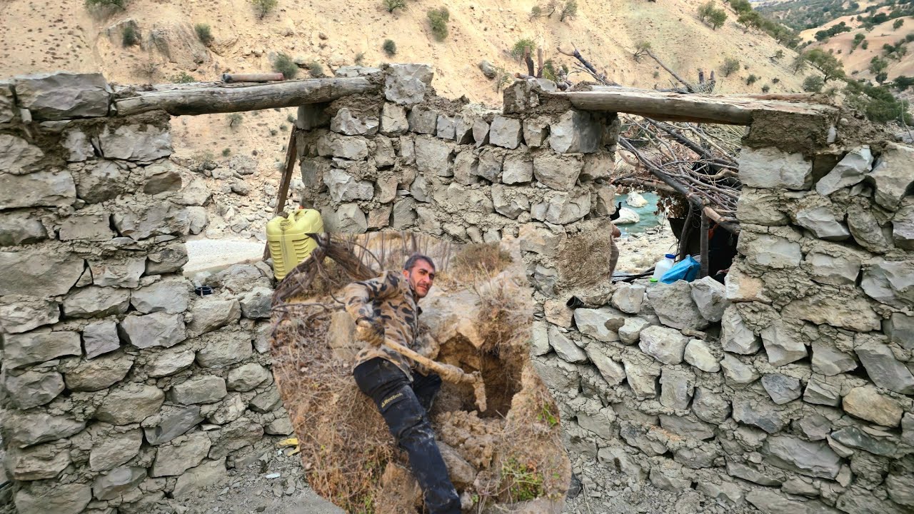 🏕️ Simple nomadic life | The challenge of building a hut in the heart of the mountains