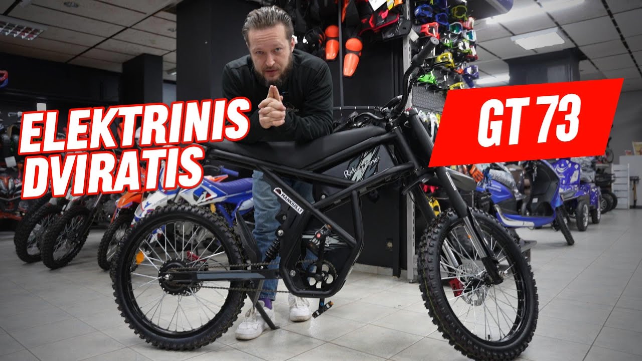 Elektrinis dviratis GT73 1000w / 48V 2x18,2Ah / off-road dirt bike Mankius