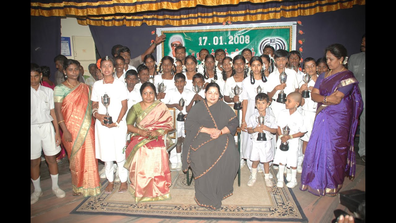 Jayalalithaa at MGR Home and Higher Secondary School for the Speech and Hearing Impaired