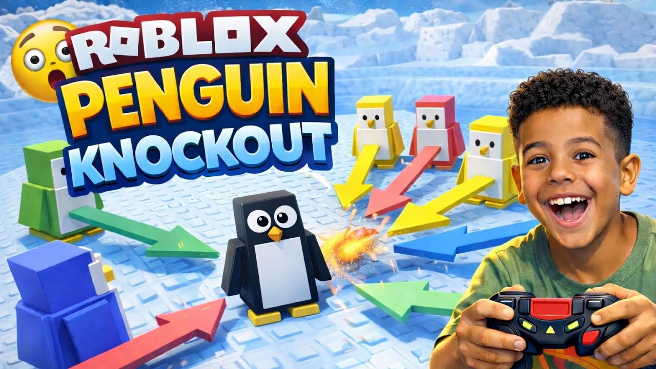 TENTEI SOBREVIVER NO PENGUIN KNOCKOUT DO ROBLOX!