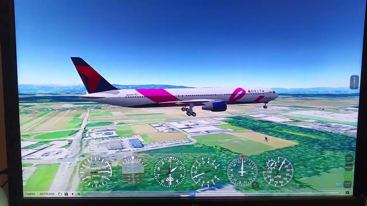 Delta Airlines Boeing 767-400 smooth butter landing at Graz Airport | GeoFS