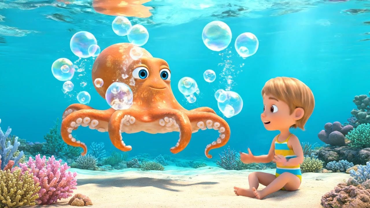Tiny Octopus Got Tangled in the Bubble Sea 🐙 | Nursery Rhymes for Kids & Baby Songs