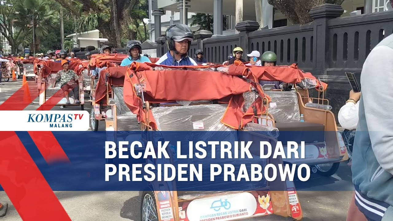 200 Tukang Becak di Kota Malang Dapat Bantuan Becak Listrik dari Presiden Prabowo