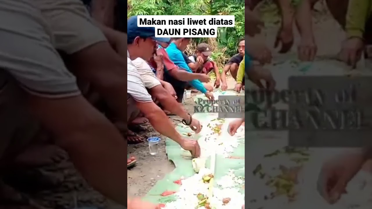 Nyantap nasi liwet diatas daun pisang ||@KZ Channel0079