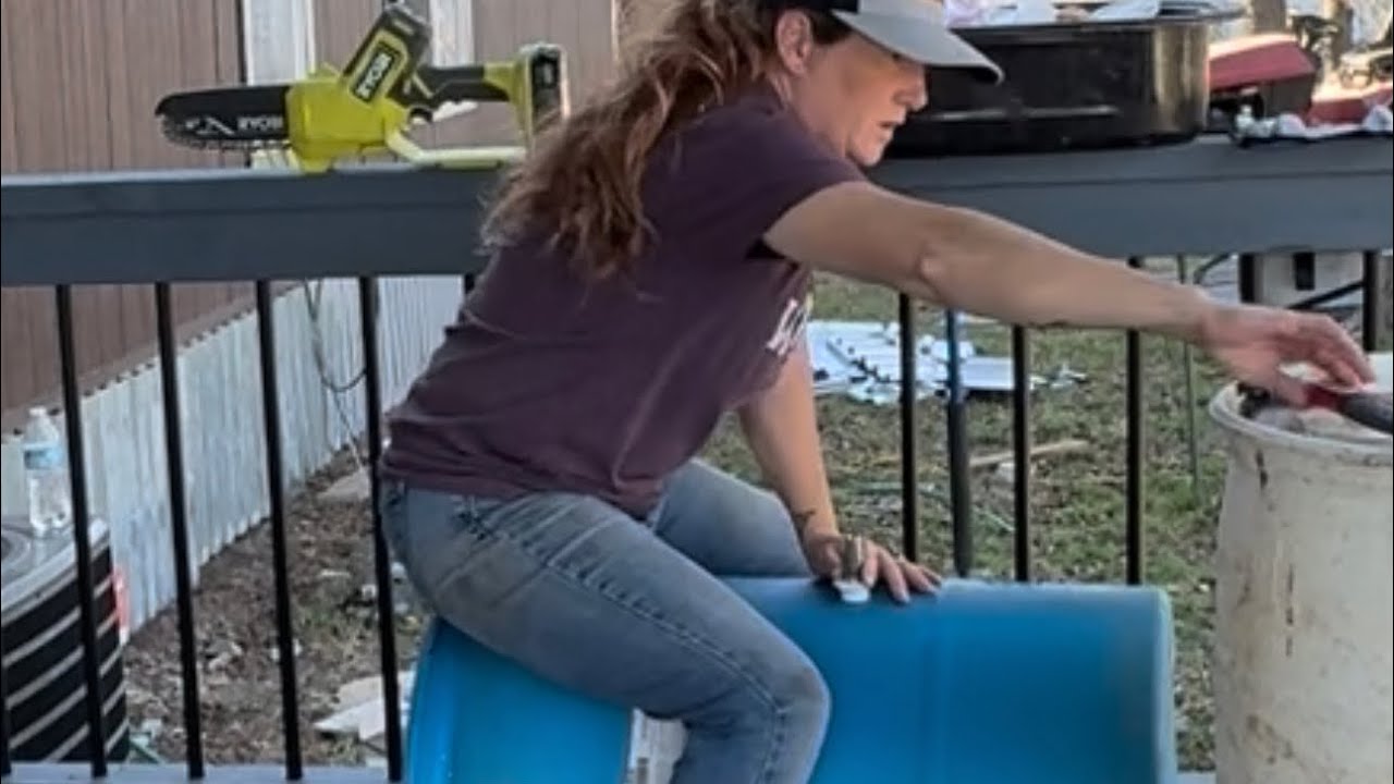 Planting Onions, checking on seedlings and fixing the pig water Barrell.