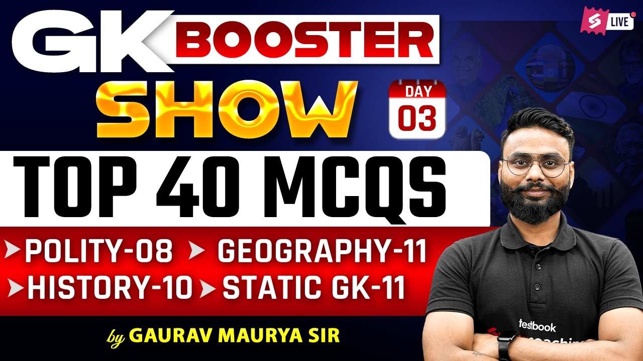 GK GS Practice Set | Top 40 GK GS MCQ for Competitive Exams | GK Booster Series by Gaurav Sir