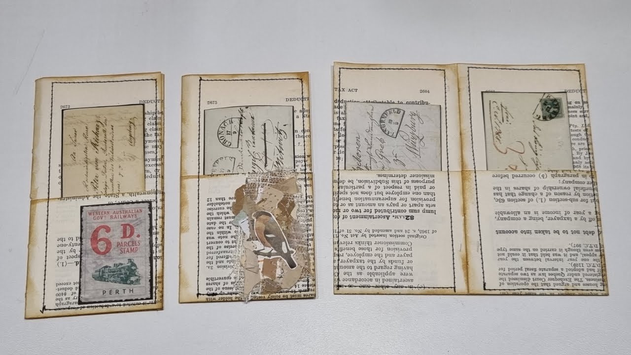 Small ephemera holder book page pockets