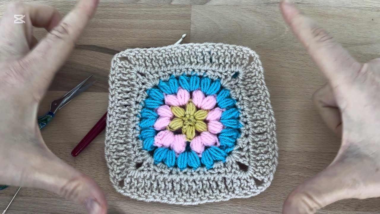 Mattonella Granny Punto Puff e maglia Altissima. Tutorial uncinetto per mancini