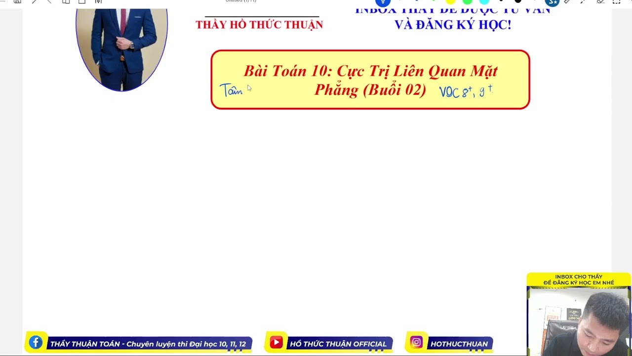 [ LIVE VIP]-bài toán 10: Cực trị hình oxyz (Buổi 2)