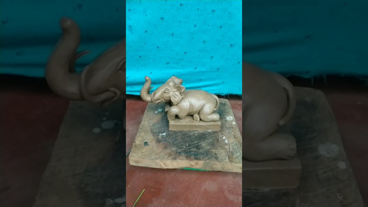 How to make clay elephant 🐘  easy process ।#elephant #clayartwork #shorts