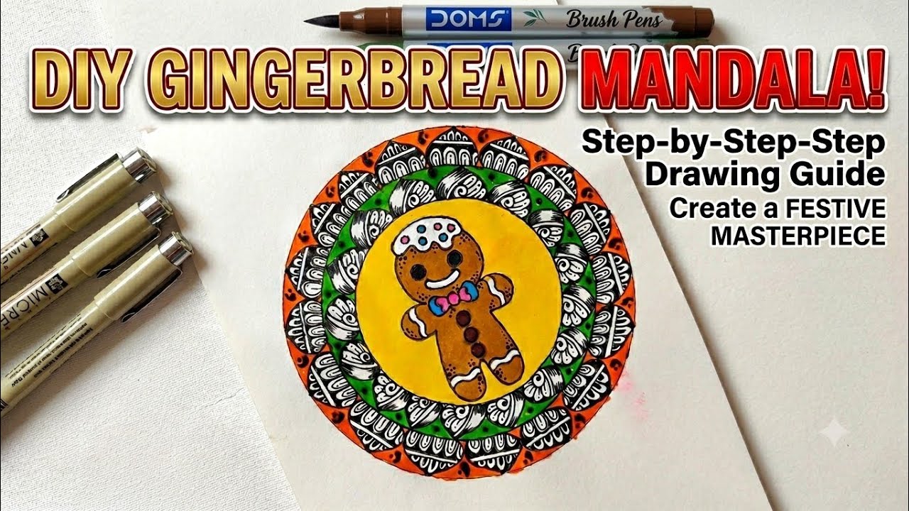 Cartoon Biscuit with Mandala Art 🎨😊