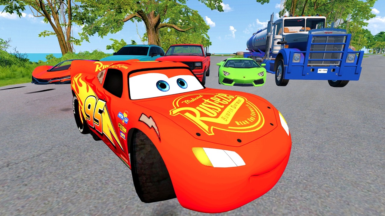 Epic McQueen car crashes | Crashes, falls, destruction of cars #133 | BeamNG.Drive Gameplay