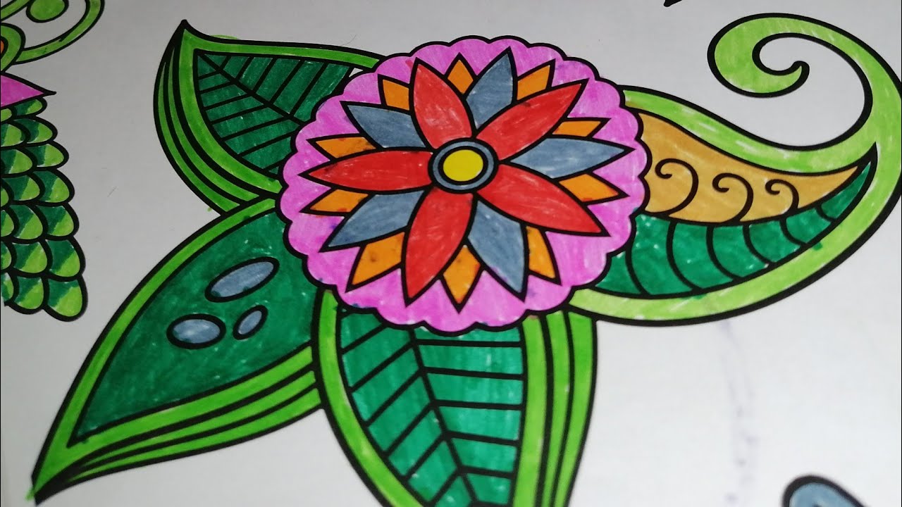 🍂Floral Vine Pattern 💥 Colorful Zentangle-Style Illustration🍂