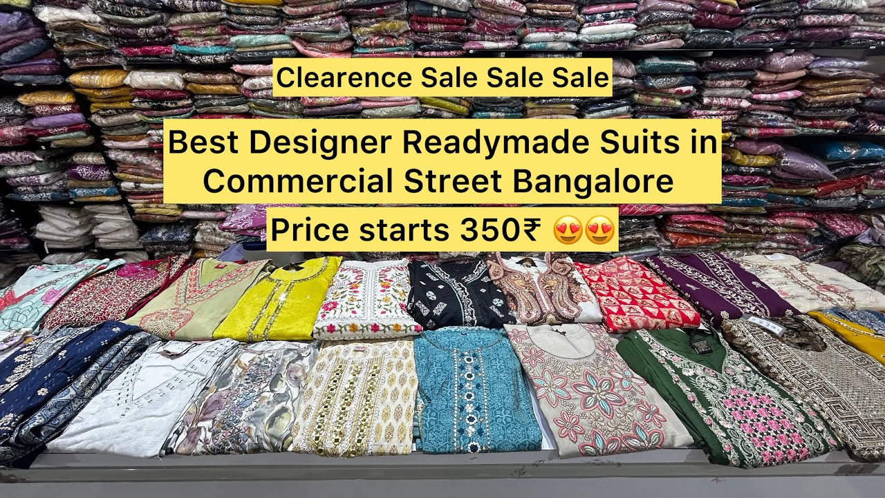 Designer Readymade Suits Clearence Sale | Commercial Street Bangalore | Aiza Collections | Khushbu 