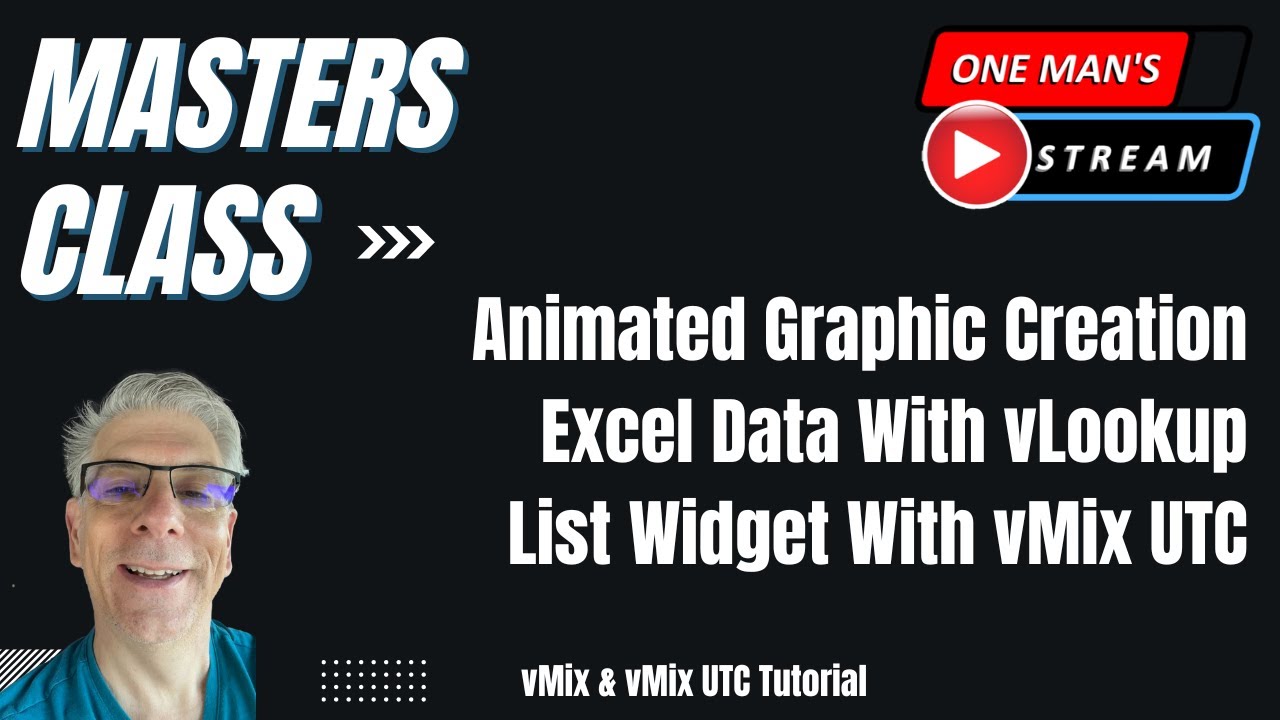 Masters Class: Animated Graphic Creation, Excel, vLookup and vMix UTC | One Man's Stream Episode 31