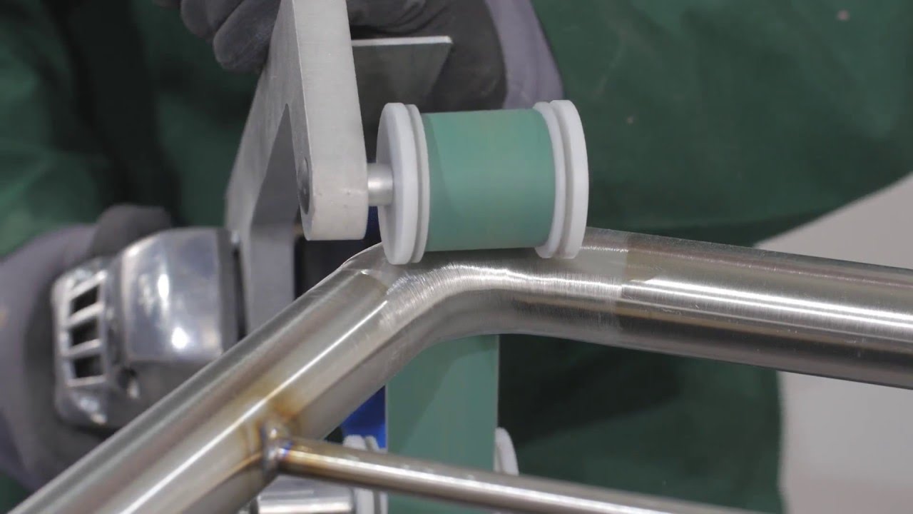 roundtube handrail - weld seam grinding 90° with MB 650 RV