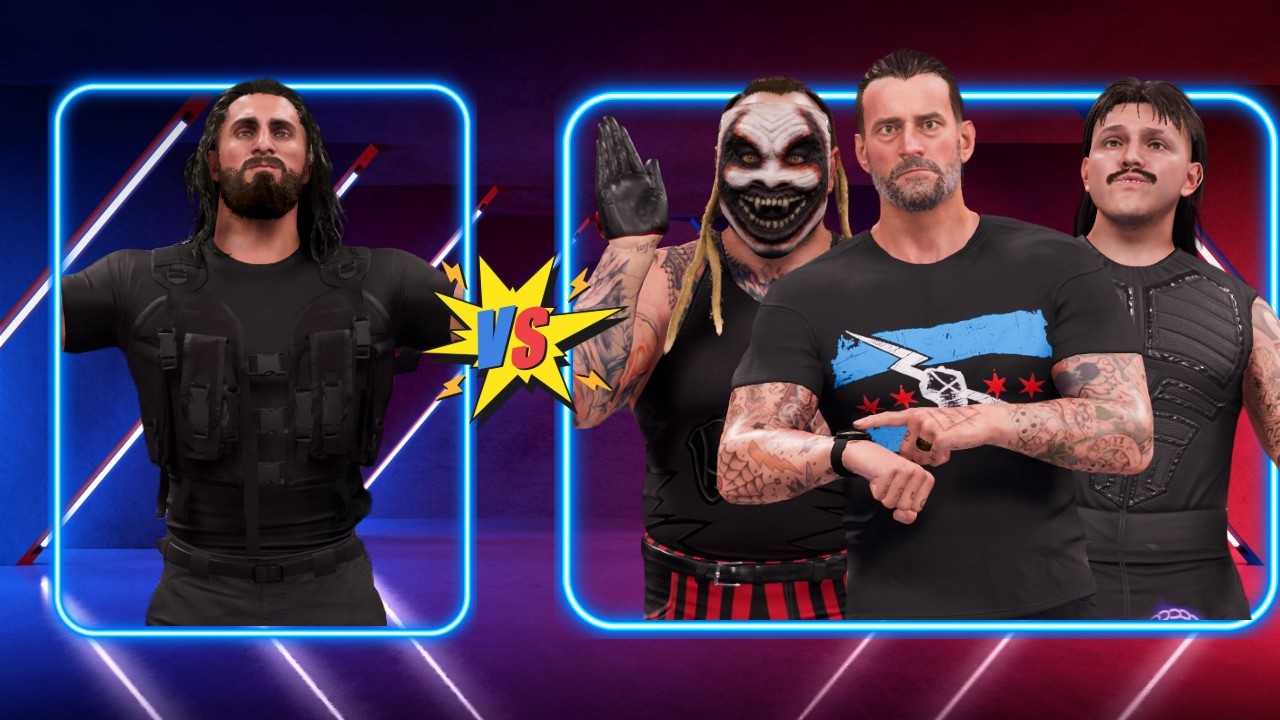 Seth Rollins Vs CM Punk & Fiend Bray Wyatt & Dominik Mysterio