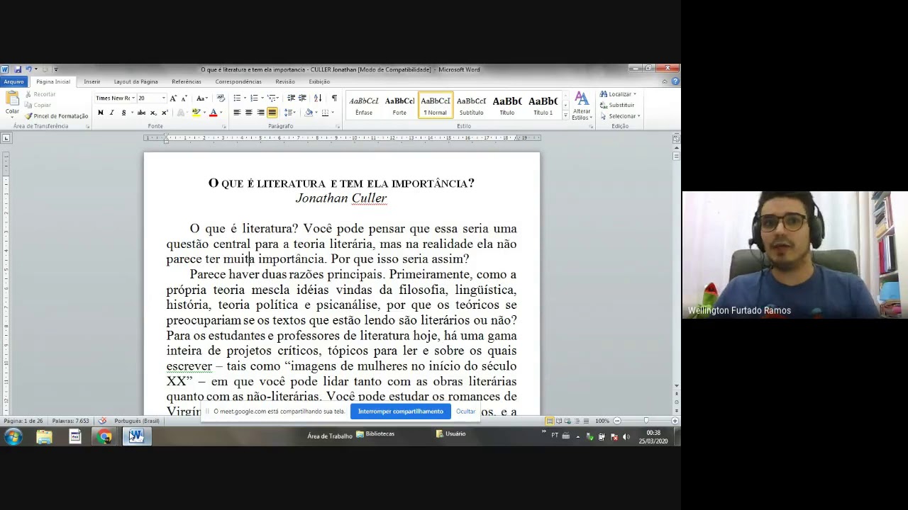 O que é literatura e tem ela importância - Parte 1