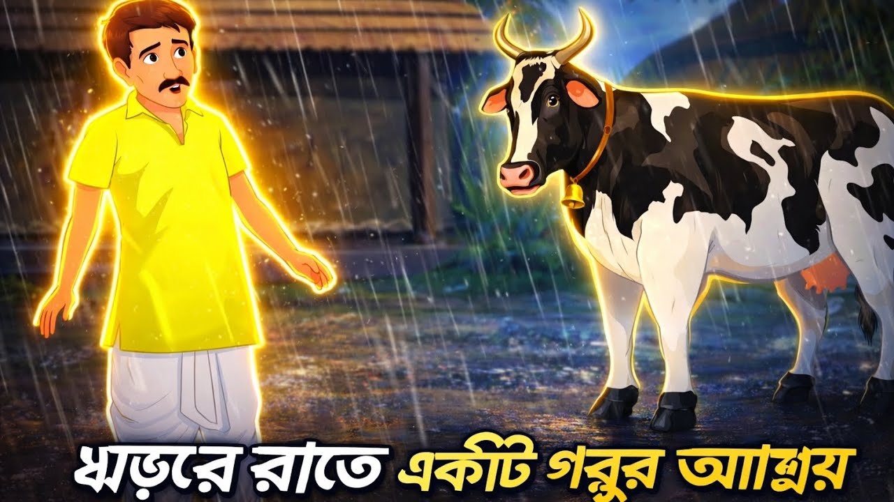 ঝড়ের রাতে একটি গরুর আশ্রয় | Bangla village story | Bangla toon 