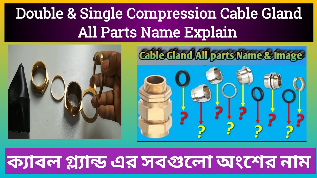 ক্যাবল গ্ল্যান্ড সব পার্ট এর নাম | Single & Double Compression Cable Gland  Parts Name