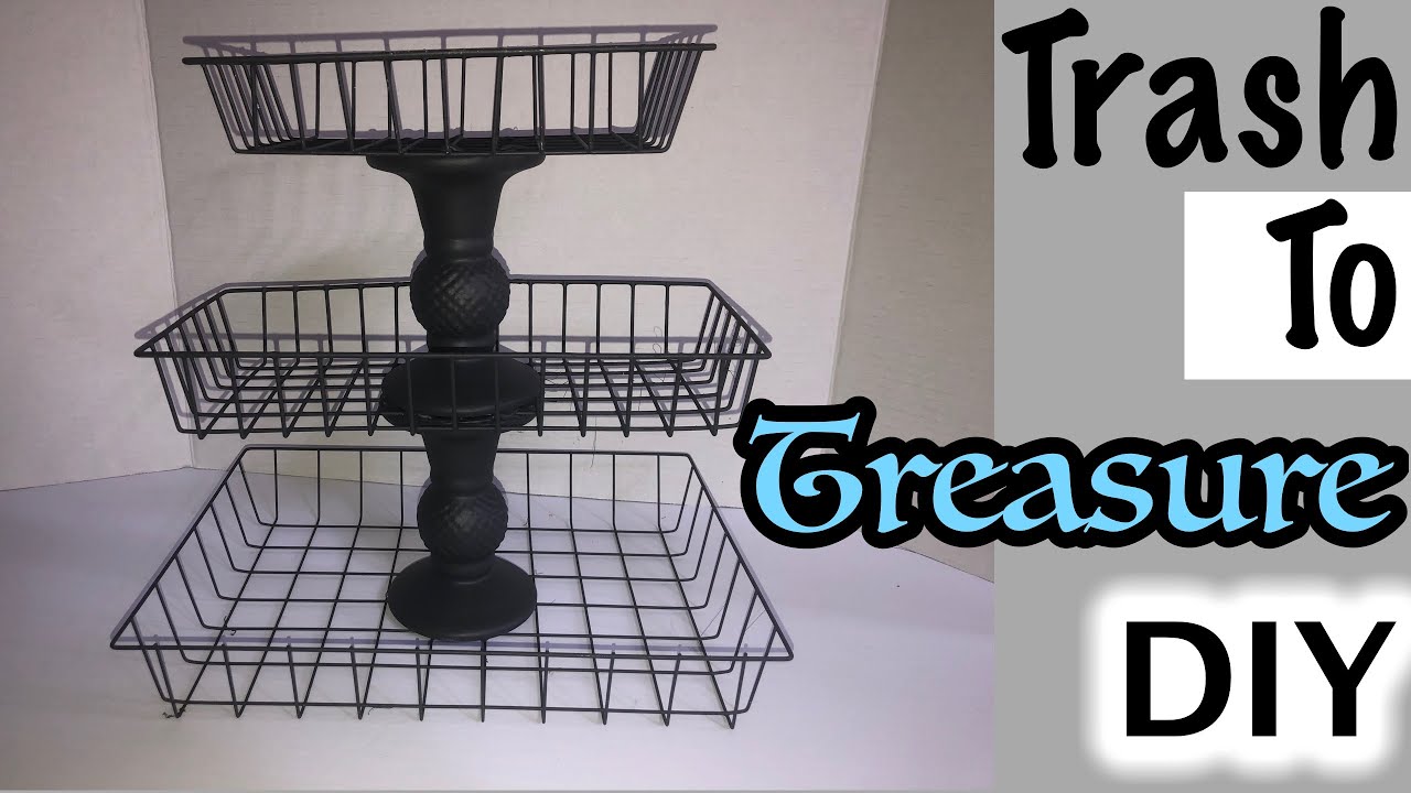 DIY Farmhouse Three Tiered Tray | Trash to Treasure Tray Challenge | Budget Friendly DIYs