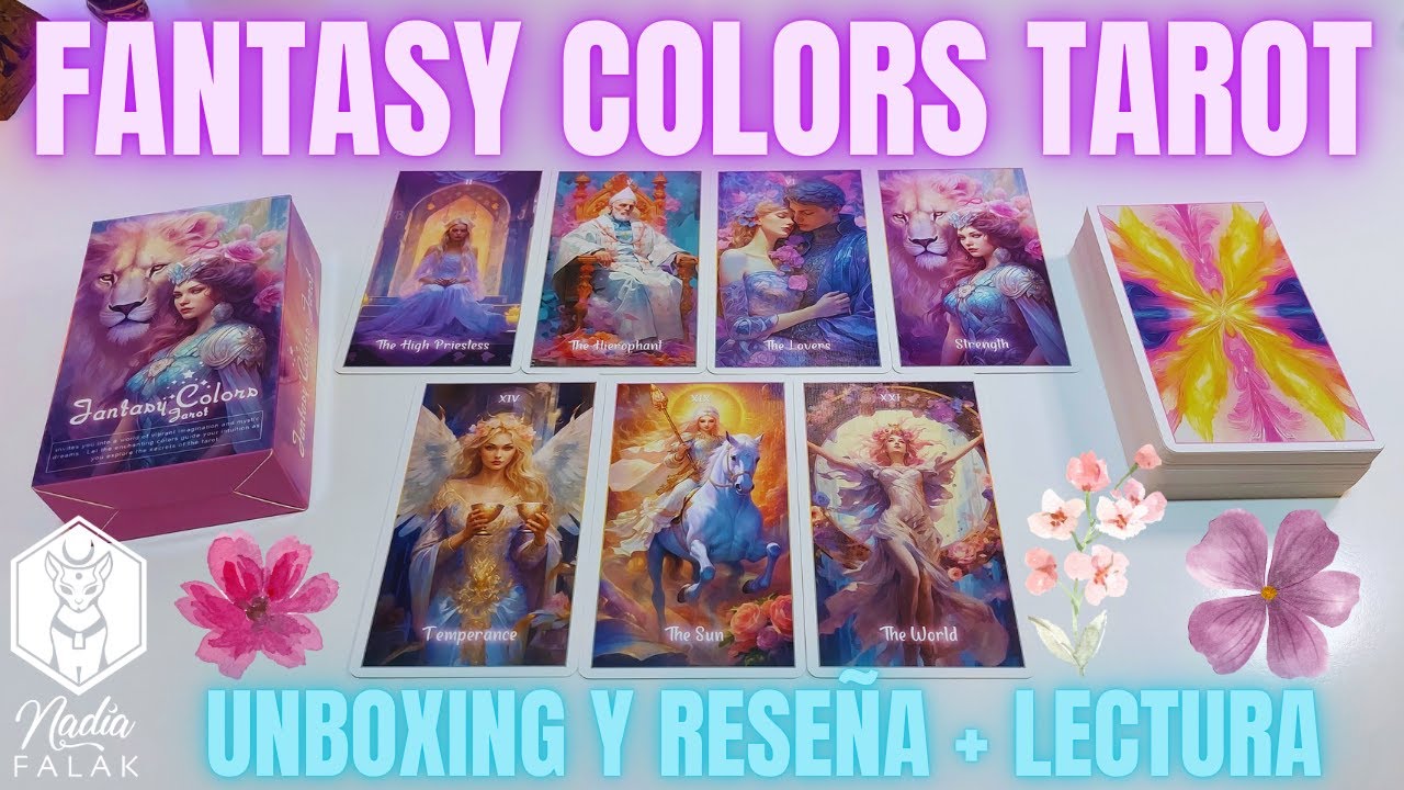 FANTASY COLORS TAROT 🌈 Unboxing y Reseña + Lectura 💜 Nadia Falak