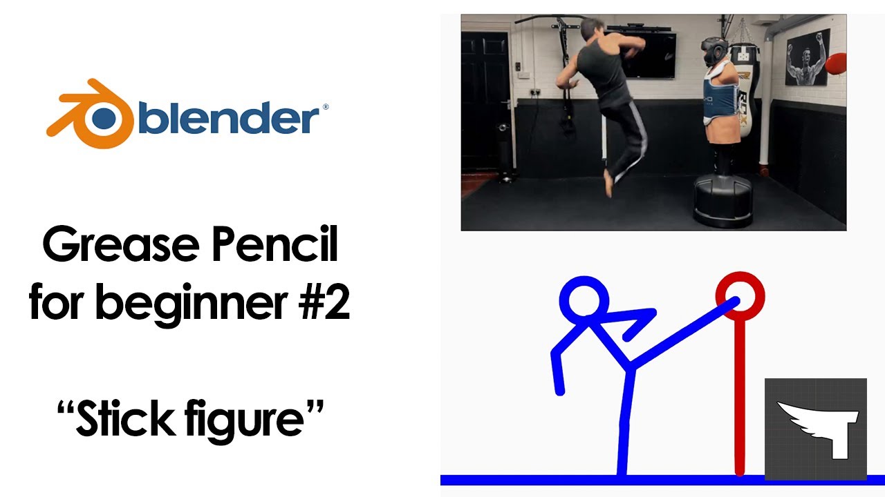 Blender grease gencil beginner #2 | STICK FIGURE | Blender 2.93