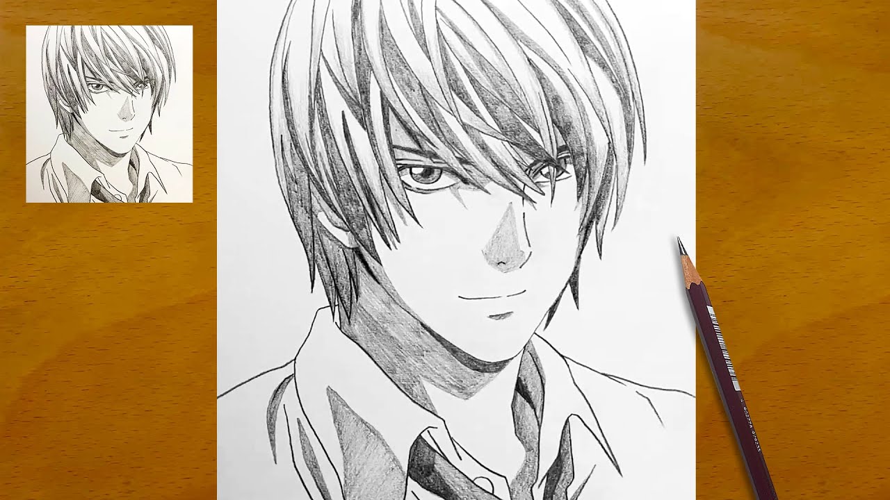 How to Draw Light Yagami from Death Note || Easy Anime Drawing || Step by Step Tutorial