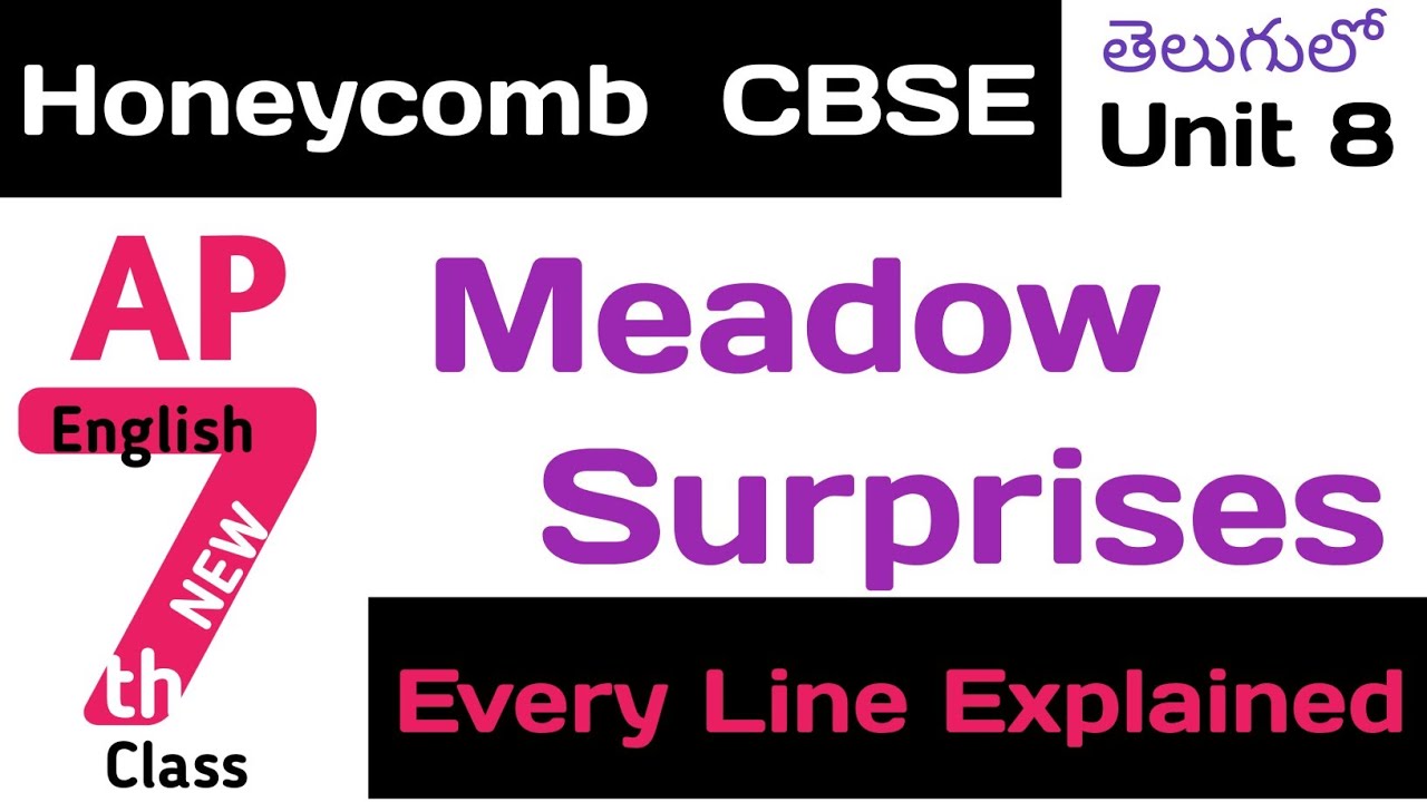 Meadow Surprises Poem Explained in Telugu I CBSE Honeycomb Class 7 Chapter 8 English