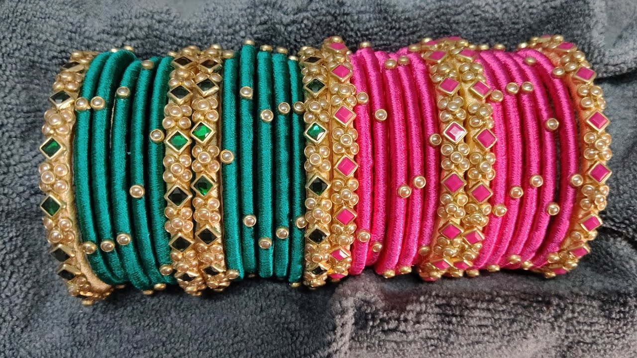 Beautiful handmade silk thread bangles making video 