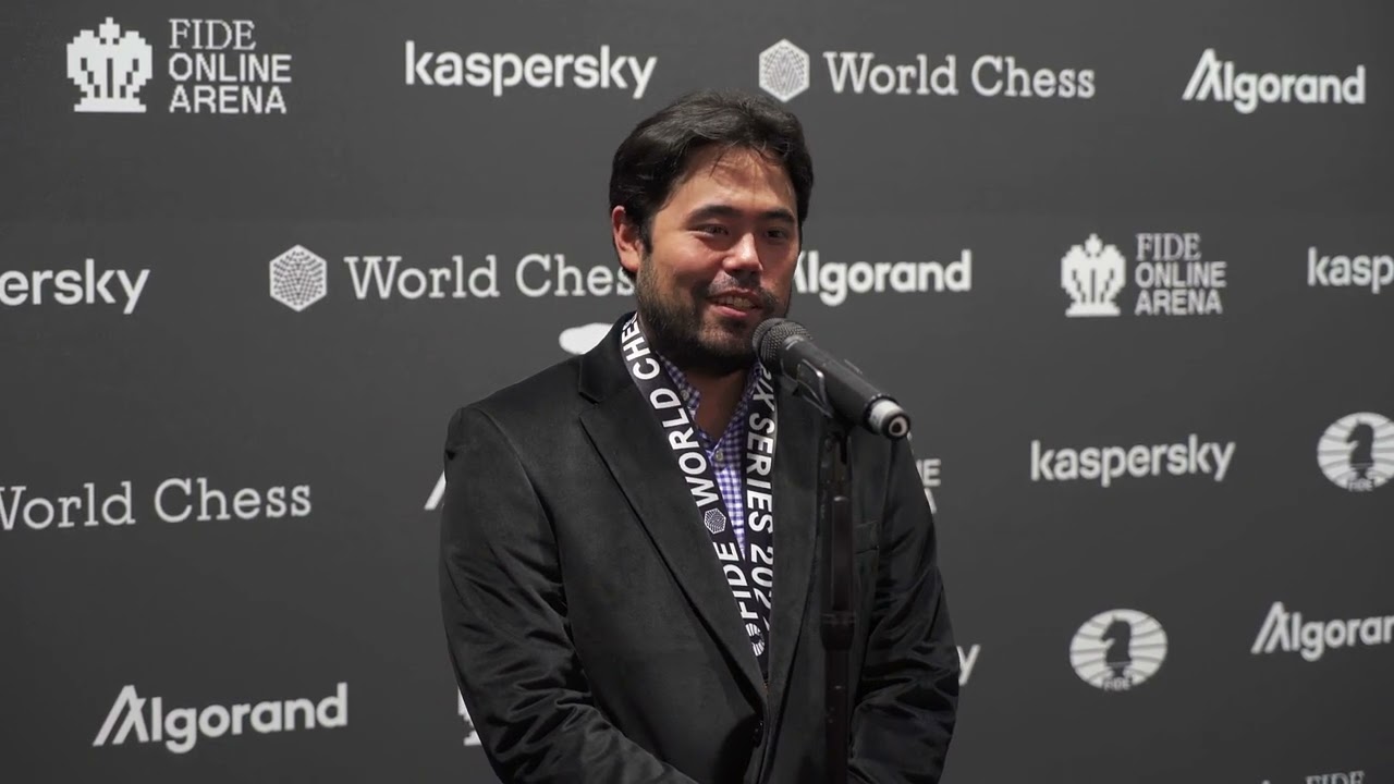 Closing Ceremony of FIDE Grand Prix First Leg. Hikaru Nakamura Receives the Medal, Gives a Speech.