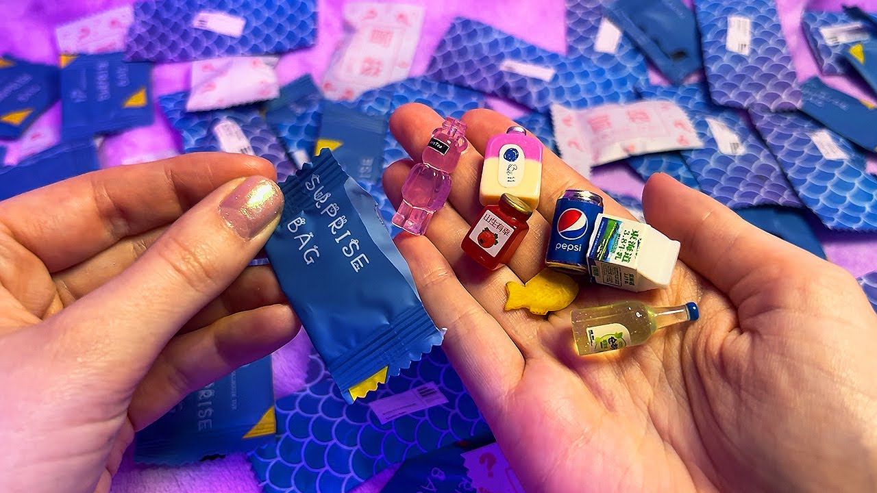 ASMR Opening Miniature Mystery Bags (Whispered, Rummaging)