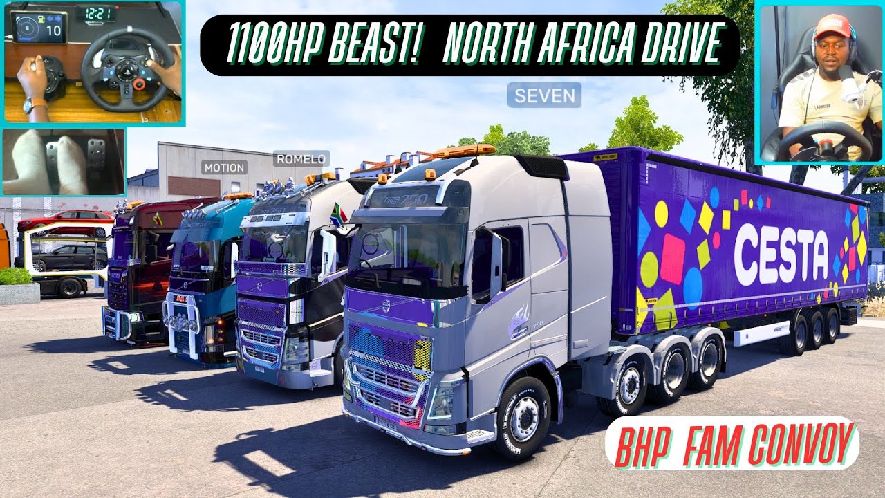 Volvo 1100 л.с. перевозит продукцию Cesta в Северной Африке | Конвой ETS2 с Logitech G29 | Desert...