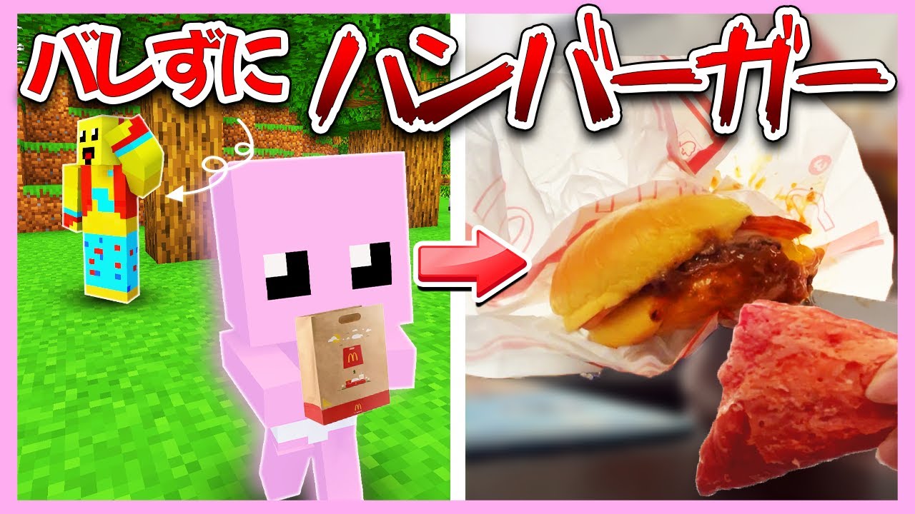 【実写】サバイバル中バレずにマクドナルドのハンバーガー達を食べ続けた結果【まいくら・マインクラフト】