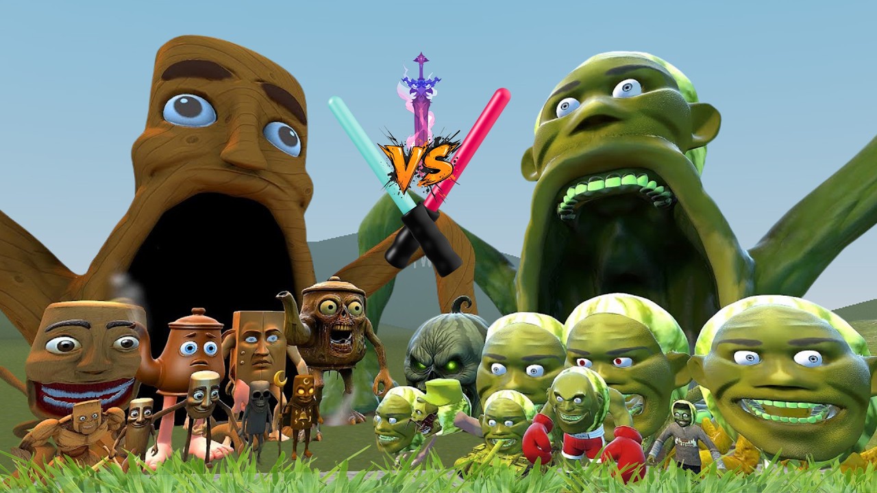ALL TUNG TUNG SAHUR CURSED FAMILY VS LIN GANG MELON CURSED FAMILY ON GMOD🤯