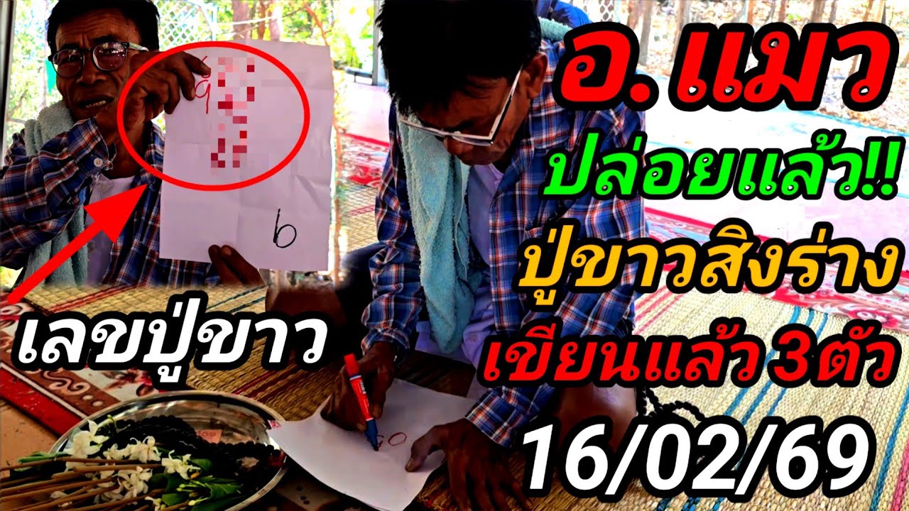 ด่วน!#ปู่ขาวสิงร่าง#อาจารย์แมว,เขียนเลขให้แล้ว!#โค้งสุดท้าย16/02/69#เลขปู่ขาว#ห้ามพลาด!!