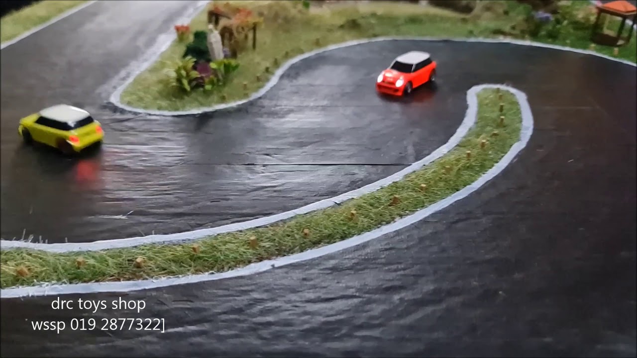 Turbo racing micro rc car 1/76 race test