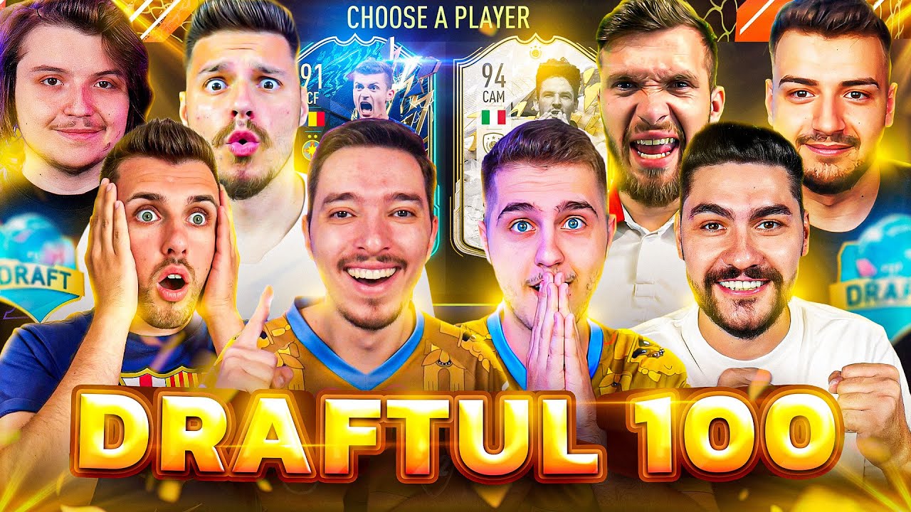 DRAFTUL 100 SPECIAL LA FIFA 22 FACUT DE ALTI YOUTUBERI CU TANASE TOTS ATACANT! FIFA 22 ROMANIA !!!