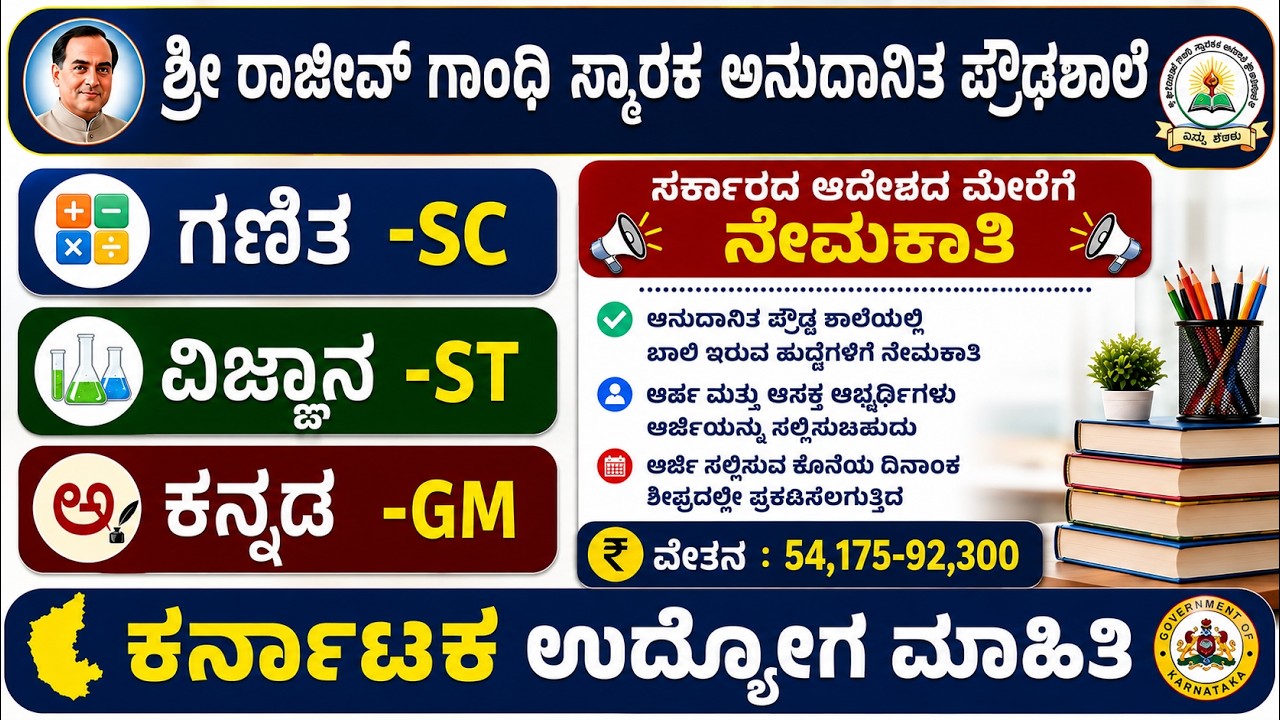 #ಅನುದಾನಿತ ಪ್ರೌಢಶಾಲೆಗಳಲ್ಲಿ ನೇಮಕಾತಿಗಳು/Aided School's requirements#