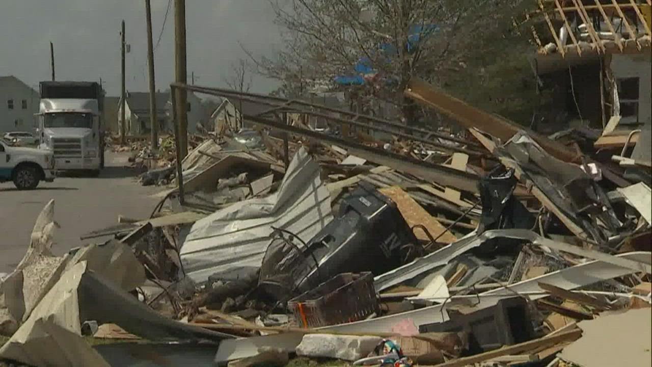 Areas in Jackson, Mississippi hit by severe storms for the second time in two weeks